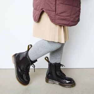 Dr. Martens Black patent Leather Lace-Up Boots